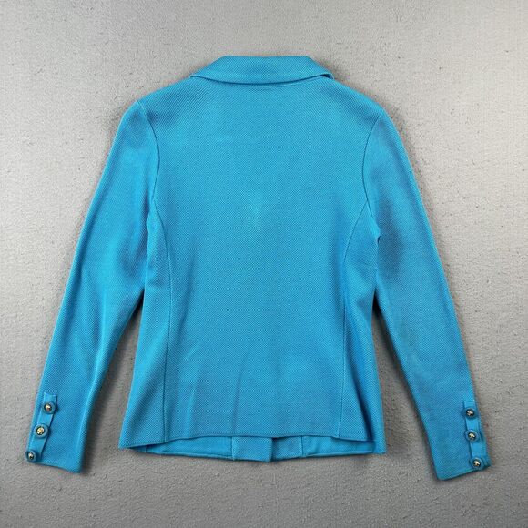 Worldly Things By Styltricot Knit Blazer Jacket Women’s 40 Light Blue Collared‎ - Picture 15 of 16